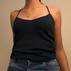 Navy Blue V-neck Tank Top